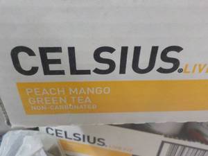 lot 201 image: 12 pack Celsius Non Carbonated Peac...