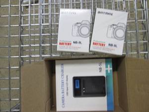 lot 27 image: 2 batmax camera batteries and charg...