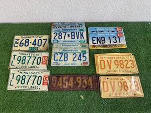 lot 1 image: License Plates 1935 MN, 1974 MN Set