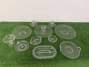 lot 28 image: Glass Trays, Bowls, Candle Holders