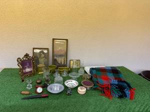 lot 46 image: Wool Rug, Artwork, Glassware
