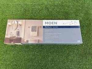 lot 90 image: New Moen 3 Piece Bath Accessory Kit Brushed Nickle