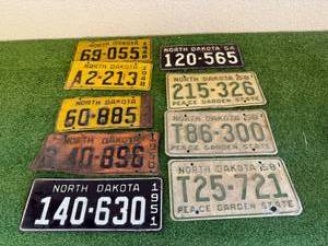lot 167 image: Vintage North Dakota License Plates