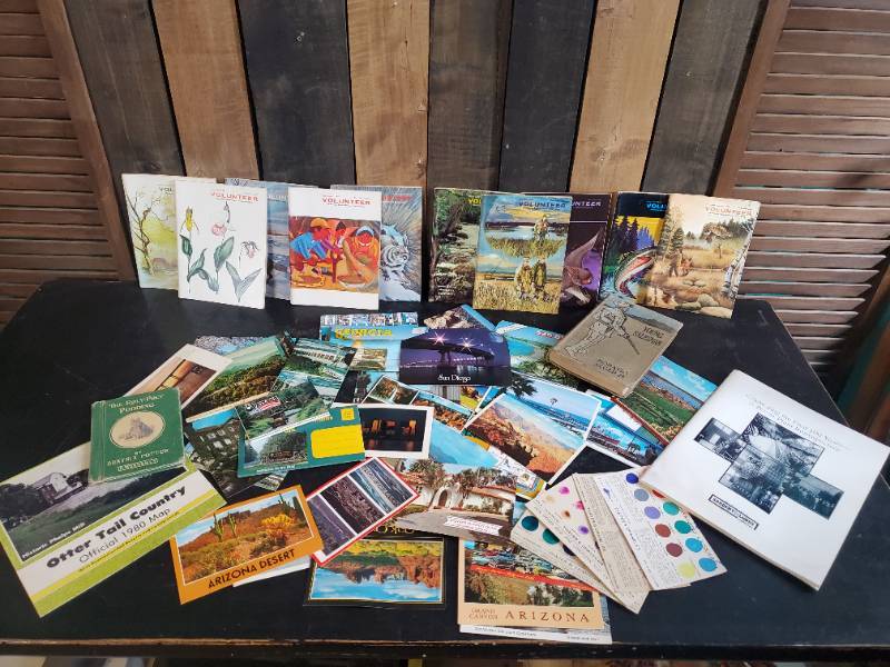 lot 62 image: PostCards PostCards PostCards,  1969 Volunteer MN Dept of Conservation Magazine Lot and More