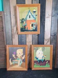 lot 12 image: 3 Vintage Lithographs Peter Peter Pumpkin Eater, Little Jack Horner, Humpty Dumpty Made By Vernon Grant