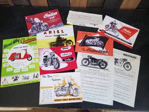 lot 18 image: Harley Davidson, lndian and more Motorcycle Advertisement Brocures