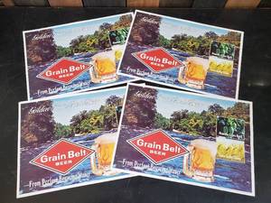 lot 19 image: Authentic 1976 Grainbelt Beer Advertising Placemats