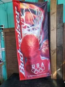lot 30 image: Large 1996 Olympic Basketball Budweiser Team USA Banner