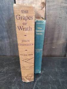 lot 55 image: 2 Vintage Books 1941  The Grapes of Wrath and The Correct Thing