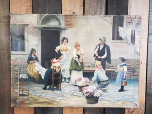 lot 99 image: Vintage Oil Painting By G.I. Gulliksen With a gorgeous Scene in Good Condition with Some Signs of wear