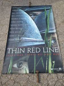 lot 100 image: Large Vinyl Movie Theatre Advertisement The Thin Red Line In Great Condition