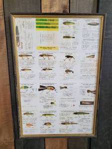lot 105 image: Creek Chub Baits Catch More Fish Framed Display With Various Lures
