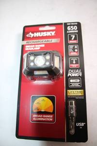 lot A-6 image: Husky Rechargeable Broad Range Headlamp 650 Lumens