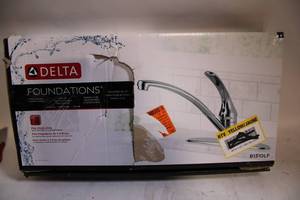 lot A-18 image: Delta Foundations Single Handle Kitchen Faucet B1310LF