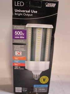 lot 26 image: Feit Electric Universal Use LED Bulb - Bright Output 500W Equivalent
