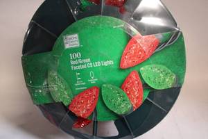 lot 27 image: 100 RedGreen Faceted C9 LED Holiday Lights