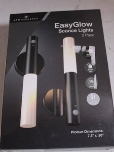 lot 30 image: EasyGlow Sconce Lights 2 Pack with Timer Feature