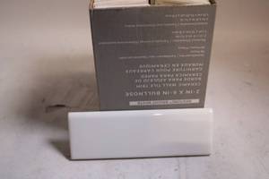 lot 49 image: Box of 30 Bright White Ceramic Wall Tile Trim - 2x6 Inch Bullnose