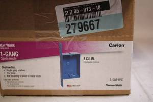 lot 55 image: Box of Carlon 1-Gang Shallow Electrical Boxes