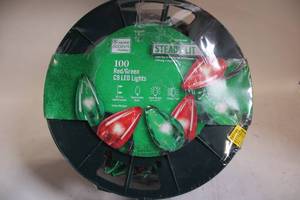 lot 59 image: 100-Count RedGreen C9 LED Christmas Lights