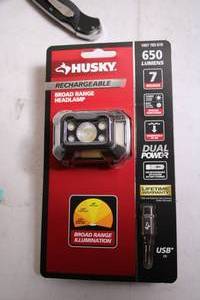 lot 88 image: Husky Rechargeable Headlamp with 650 Lumens and 7 Modes