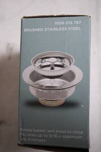 lot 102 image: Glacier Bay Brushed Stainless Steel Sink Strainer