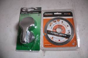 lot 106 image: Set of Moen Post-Temp Shower Handle and RIDGID Mesh Diamond Blade