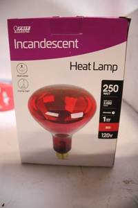 lot 137 image: Set of 6 Feit Electric 250W Red Incandescent Heat Lamps