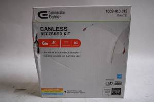 lot 156 image: Commercial Electric 6in Canless Recessed Kit - White