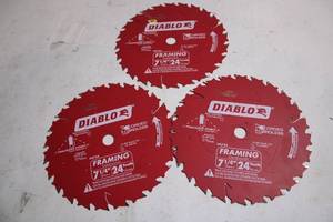 lot A-164 image: Set of 3 Diablo Framing Construction Saw Blades 7 14 24 Teeth