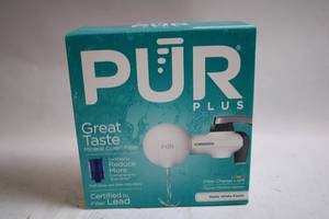 lot 190 image: PUR PLUS Mineral Core Faucet Filtration System in Matte White
