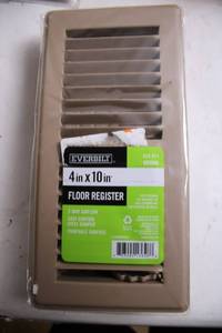 lot 199 image: Everbilt 4 in x 10 in Brown Floor Register