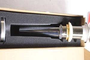 lot 210 image: VIGO Vessel Sink Pop-Up Drain and Mounting Ring in Brushed Nickel