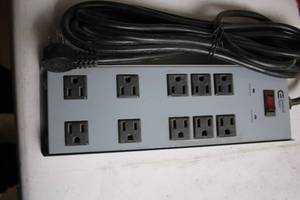 lot 213 image: Commercial Electric 10-Outlet Surge Protector with 15ft Cord