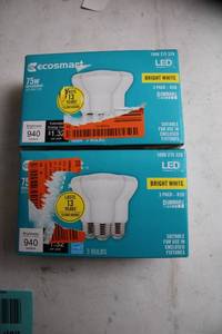 lot 215 image: Set of 6 Ecosmart 75W Bright White LED Light Bulbs