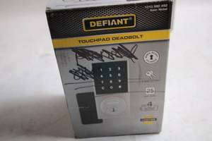 lot 220 image: Defiant Touchpad Deadbolt with Satin Nickel Finish