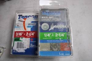 lot 225 image: Tapcon Maxi-Set Concrete Anchors 14 x 2-14 Inch and 316 x 2-14 Inch (Lot of 2)