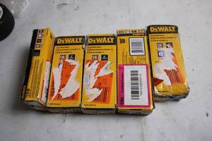 lot 230 image: Lot of 5 DeWALT 18 GA Brad Nail Boxes 251mm