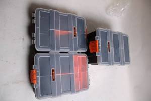 lot 235 image: Set of 3 Tactix Storage Organizer Boxes with Adjustable Compartments