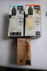 lot 238 image: Set of 3 LED Light Bulbs with Various Specifications