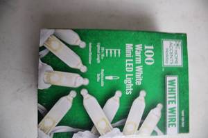 lot 255 image: 100 Warm White Mini LED Lights with White Wire