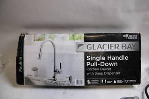 lot 275 image: Glacier Bay Single Handle Pull-Down Kitchen Faucet with Soap Dispenser