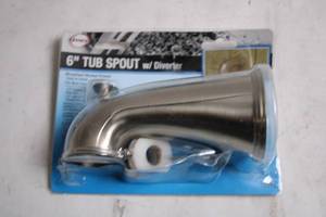 lot 283 image: 6-inch Tub Spout with Diverter, Brushed Nickel Finish