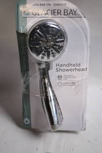lot 302 image: Glacier Bay Handheld Showerhead with Spray Settings