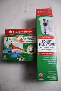 lot 335 image: Fluidmaster Universal Toilet Fill Valve and Bowl Wax Kit