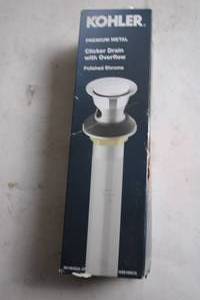 lot 336 image: Kohler Premium Metal Clicker Drain with Overflow - Polished Chrome