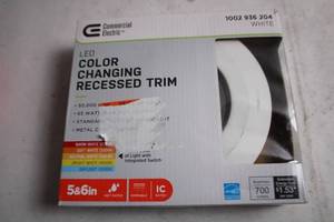 lot 345 image: Commercial Electric LED Color Changing Recessed Trim Lighting Fixture