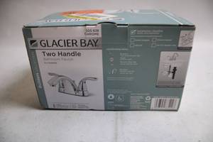 lot 372 image: Glacier Bay Two Handle Bathroom Faucet 4 in Centerset Chrome