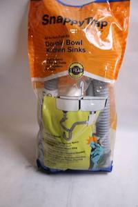lot 382 image: Snappy Trap All-in-One Drain Kit for Double Bowl Kitchen Sinks