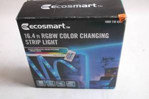 lot 390 image: EcoSmart 16.4 ft RGBW Color Changing Strip Light Kit